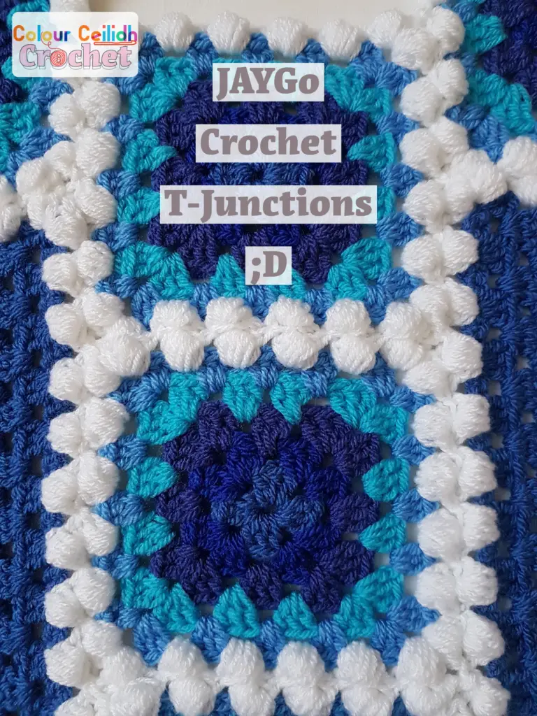 crochet t junction join as you go with puff stitch for crochet afghan top january blues
