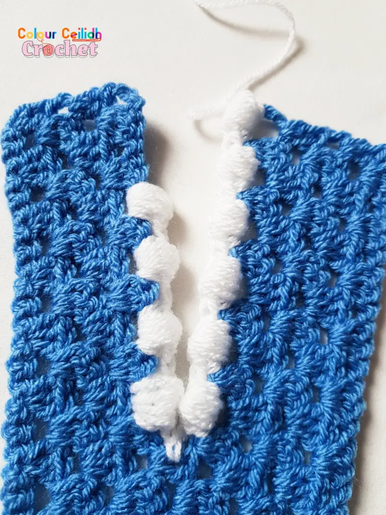 side strip with armslit puff stith slip stitch crochet afghan top january blues