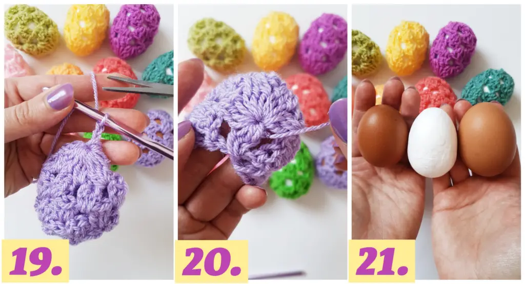 This crochet Easter egg covers photo tutorial walks you through a few easy steps to help you complete this funky looking Easter project fast.