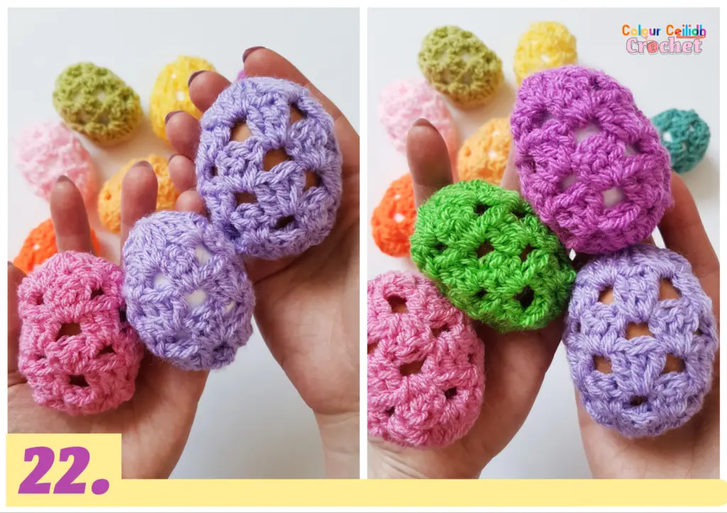 This crochet Easter egg covers photo tutorial walks you through a few easy steps to help you complete this funky looking Easter project fast.