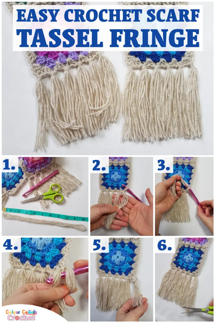 With this step-by-step photo tutorial you will find it easy to add a quick & simple tassel fringe to your crochet scarf for a boho chic finish.