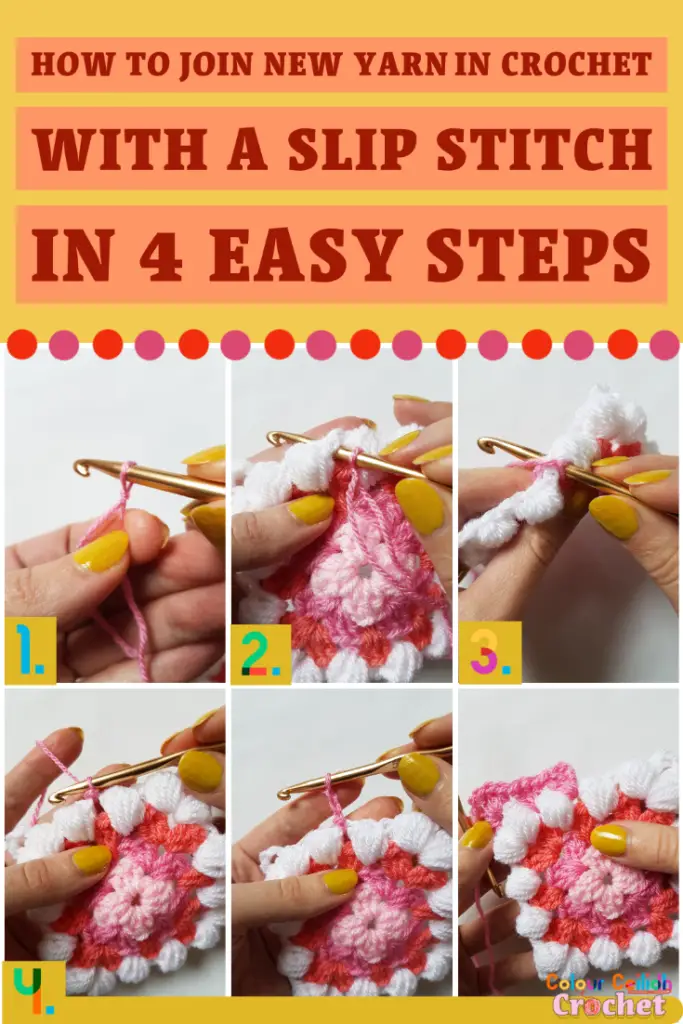 How To Join New Yarn In Crochet With A Slip Stitch In 4 Easy Steps
