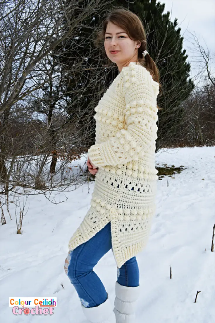 Crochet Cardigan Bobbles of Snow - Free Pattern » Colour Ceilidh Crochet