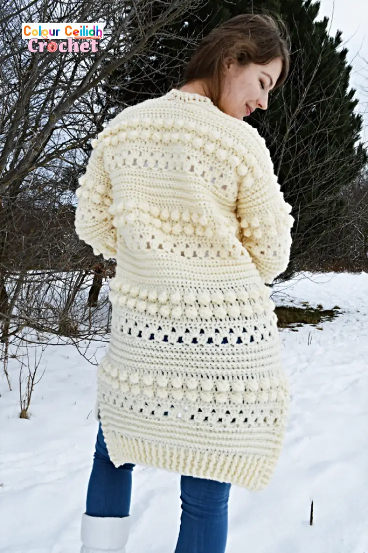 Crochet Cardigan Bobbles of Snow - Free Pattern » Colour Ceilidh Crochet